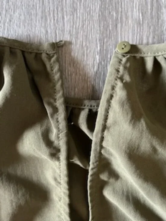 Mango Olive Midi Dress Side Slits Women's S - Picture 5 of 10